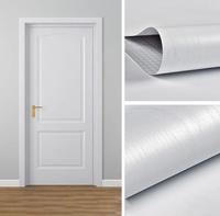 Papier peint moderne à grain de bois blanc Papier de contact pelable et collant pour armoires de table de chambre Revêtement mural texturé épaissi