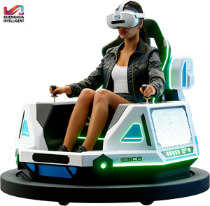 Voitures tamponneuses gonflables électriques d'intérieur pour enfants et adultes, modèle UFO Drift Vintage VR, en acier et fibre de verre, pour parc d'attractions - Product Image 1