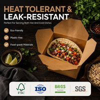 Caja de Embalaje Biodegradable y Sostenible para Alimentos, Resistente, Ecológica, Portátil, No Tóxica e Impermeable, Ideal para Ensaladas