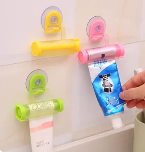 Tubo di plastica di Rotolamento Squeezer di Dentifricio Dispenser Ventosa Titolare Set Da Bagno