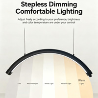 Lampe de plafond demi-lune rose 48W PMU pour extension de cils et tatouage, éclairage LED beauté en arc demi-cercle 28 pouces pour salon de manucure