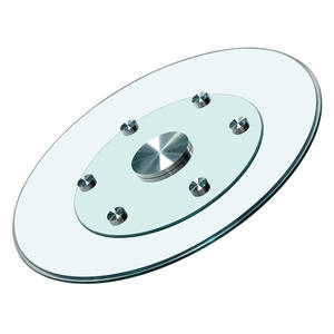 Plateau tournant en verre pour table à manger, base électrique en verre trempé rond A-125 - Product Image 1