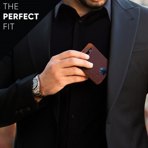 For Boshiho New Arrival Slim <b>RFID</b> <b>Blocking</b> Leather <b>Wallet</b> for Men Retro Vintage Minimalist Bifold Design Front Pocket Anti-Theft - Product Image 6