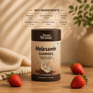Gummies de mélatonine sans gluten, végétariennes, sans OGM, saveur baies mélangées, pour la santé cardiaque, favorisant le sommeil et la relaxation, marque privée OEM - Product Image 2
