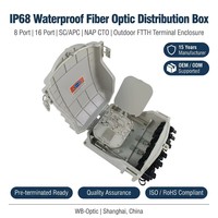 Caja de Distribución de Fibra Óptica FTTH de 8 Puertos, Impermeable IP68, para Exteriores, Caja Terminal Preterminada SC/APC, Caja NAP CTO