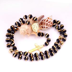 Chaîne de prière catholique en acier inoxydable, collier ras du cou, pendentif croix, bijoux tendance pour femmes et hommes - Product Image 5