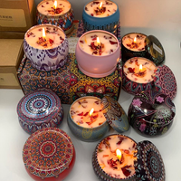 Bougie artisanale de luxe en cire de soja dans des pots métalliques - Cadeau de luxe pour les fêtes de Thanksgiving - Aromathérapie parfumée - Respectueuse de l'environnement - Coffret cadeau haut de gamme