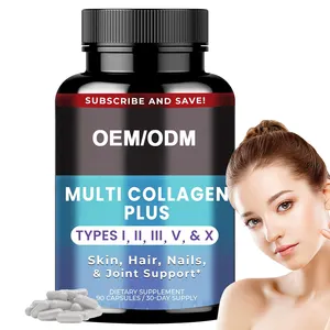 Produk penjualan terbaik OEM dan ODM suplemen kolagen Label pribadi membantu untuk memelihara rambut dan kuku pil Multi kolagen