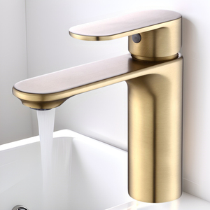 Rubinetto Termostatico Moderno Monoforo in Ottone Grigio Canna di Fucile, Miscelatore per Lavabo in Rame Pieno con Valvola in Ceramica per Bagno - Product Image 1