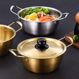 FTS Kimchi-<span class=keywords><strong>ollas</strong></span> para Fideos <span class=keywords><strong>de</strong></span> <span class=keywords><strong>acero</strong></span> <span class=keywords><strong>inoxidable</strong></span>, utensilios <span class=keywords><strong>de</strong></span> cocina con tapa, olla antiadherente para sopa, <span class=keywords><strong>comida</strong></span> dorada - Product Image 4