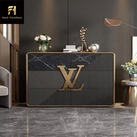 Meubles de salon haut de gamme de luxe Style moderne planche latérale en bois Buffet armoire tiroir de rangement