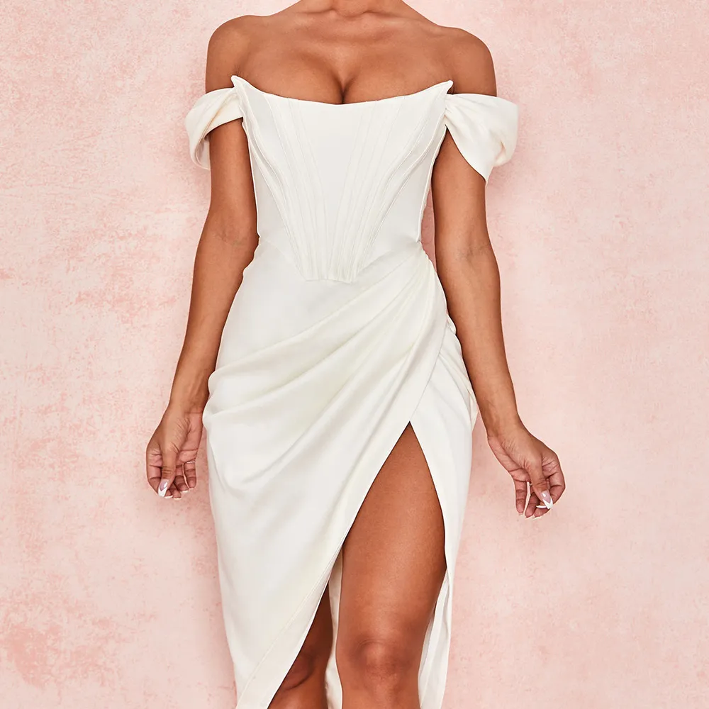 Arteat — robe portefeuille Sexy pour femmes, jupe asymétrique en ligne dénudée, taille haute, Slim, corps, sans bretelles, fente et fessier, robe portefeuille, d'été