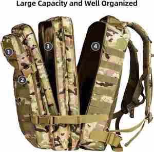 2022กระเป๋าเป้สะพายหลังสำหรับ45L แนวยุทธวิธีผ้าอ๊อกซ์ฟอร์ดจาก900D กระเป๋าเป้สะพายหลังสำหรับเดินป่า - Product Image 5