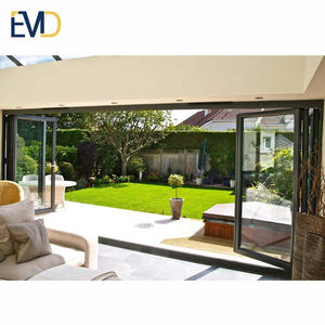 Puerta Plegable de Vidrio para Exteriores con Perfil de Aleación de Aluminio Resistente al Viento, Diseño Moderno y Popular para Villas - Product Image 1