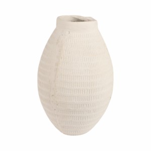 Vaso grande testurizzato moderno in ceramica arrotondata per decorazione del soggiorno - Product Image 3