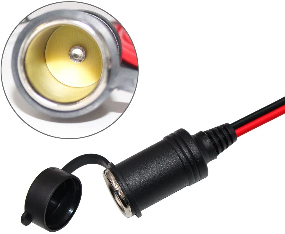 cigarette lighter plug to crocodile clips 12V 50A Car Battery Clamp Terminal Clip-on Socket Adapter Extension Cord with Alligator - Cigarette Lighter Socket, Socket Sidewall Port Connector DC 12V Cable Length Car Cigarette Socket to Alligator