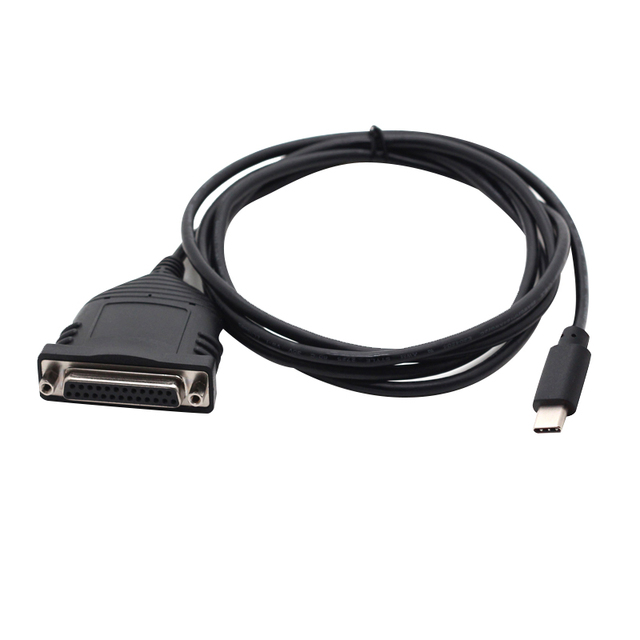 USB-C to DB25 Parallel Printer Cable Adapter with PVC Jacket Braid Shielding CE FCC for Nickel Plated-in Stock