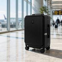 Ensemble de bagages de luxe en polycarbonate à ouverture par le haut, 20, 24, 28 pouces, avec porte-gobelet et poignée télescopique dissimulée, OEM ODM, pour voyages d'affaires