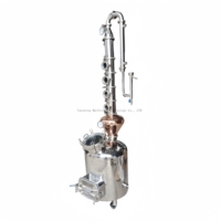 Kit de Distillation d'Alcool Portable Mini - Matériel de Cuisson en Acier Inoxydable - Colonne de Reflux à Dôme en Cuivre Multi-Fenêtres - Capacité de 10 à 2000 L