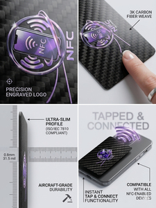 Custom Logo 100% 3K Carbon Fiber NFC RFID VIP Membership <b>Card</b> Luxury Smart <b>Access</b> <b>Control</b> Black Business <b>Card</b> - Product Image 4