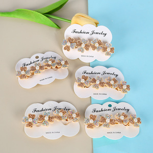 Pinza para el pelo de moda con diamantes de imitación de 12 cm, clip de resorte, accesorio diario para mujer, hecho en China - Product Image 3