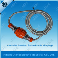Australia SAA estándar resistente 3*2, 5 mm2 cable de extensión de alimentación trenzado con 10A 15A 250V 220V enchufe y enchufe industrial