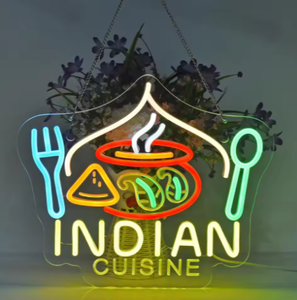 Alimentaire Fluorescent Lumières Suspendus Mur Art Décoration Bus Stations USB Lumineux Dimmable <span class=keywords><strong>Cuisine</strong></span> Indienne Signe Bluetooth Contrôlé - Product Image 5