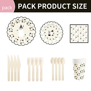 DAMAI Halloween Black and White Ghost Tableware Set and Disposable Paper Dinner Plates Dessert Plates Tableware Sets - Product Image 5