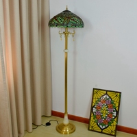 16 pouces Pur Cuivre Vitrail Libellule Jade Tifany Grand Coloré Debout Coin Salon Bar Vert Tiffany Lampadaire