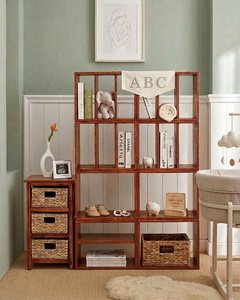 SINETIOR Ensemble de 8 boîtes de rangement modulaires empilables en bois d'acacia, organisateurs modernes pour la maison, étagère de présentation et décoration - Product Image 3
