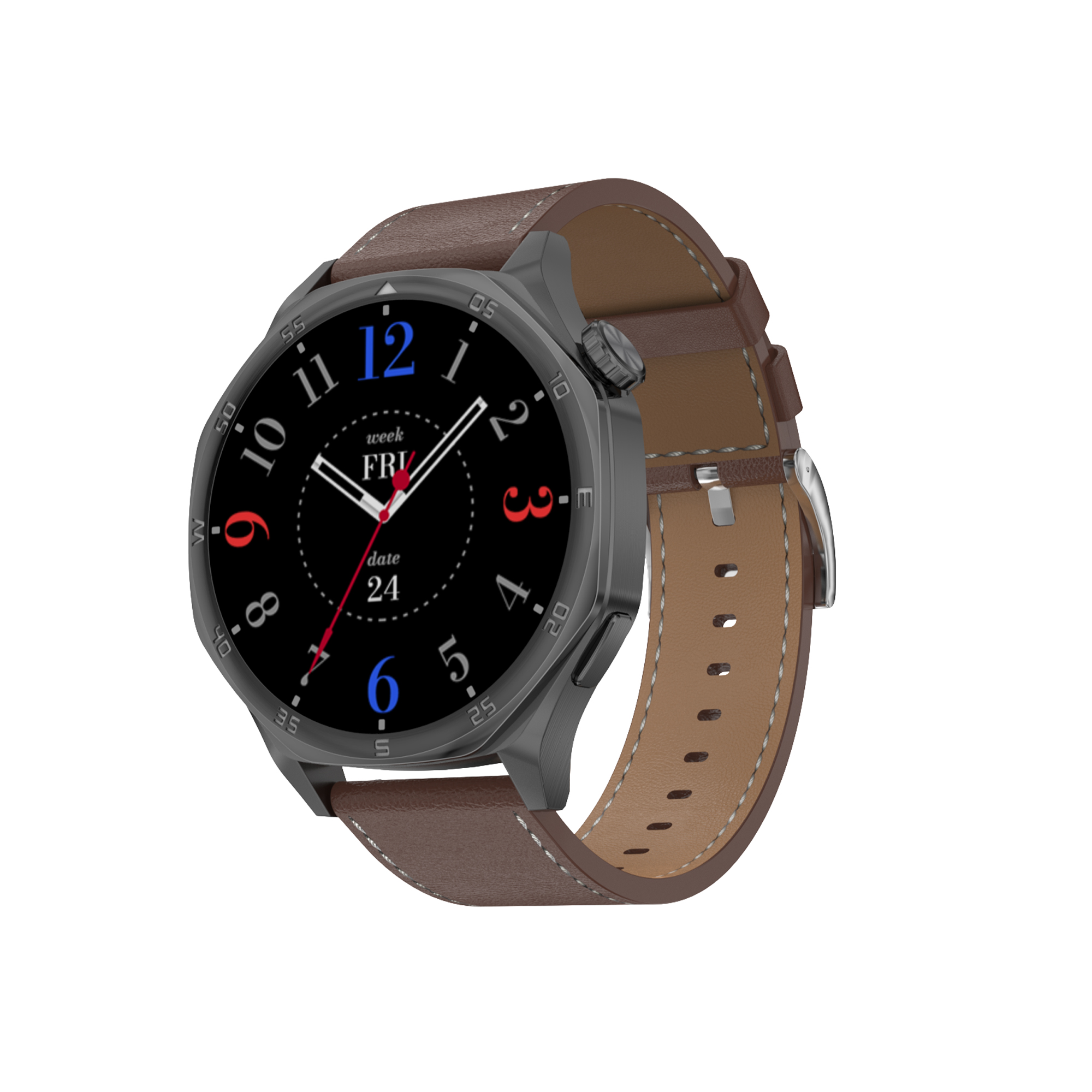 Cuir marron + cadre noir