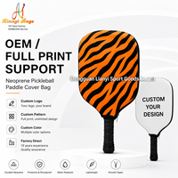 Housse de raquette de pickleball en néoprène personnalisée, impression intégrale, avec fermeture éclair, fabricant OEM ODM pour les marques sportives