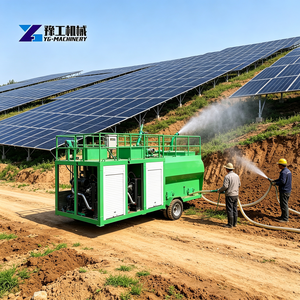Machine mobile d'hydro-mulchage, pulvérisateur de fibres et de graines d'herbe pour la prévention de la poussière dans les décharges et l'aménagement paysager - Product Image 4