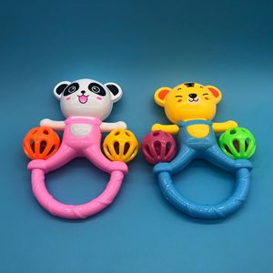 Sonajeros para bebés, campana <span class=keywords><strong>de</strong></span> mano con diseño <span class=keywords><strong>de</strong></span> oso y tigre <span class=keywords><strong>de</strong></span> dibujos animados, juguete musical <span class=keywords><strong>de</strong></span> plástico educativo para niños, regalo - Product Image 4