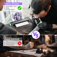 Mesin Transfer Stencil Tato Nirkabel Termal A4 Portabel Terbuat dari Plastik Tahan Lama dan Baja Tahan Karat untuk Stencil Sementara