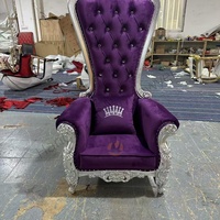 Chaises de trône royales de luxe dorées et blanches à dossier haut de qualité supérieure pour le roi et la reine, chaise de mariage pour le marié et la mariée