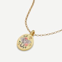 Kalung jimat gajah berenamel hewan Enamel kustom kalung pecinta hewan merpati bunga aster krisan hiu ular