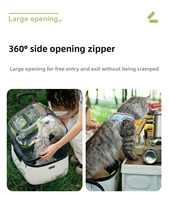 Poussette de luxe transparente pour animaux de compagnie, grande capacité 73L, avec poignée télescopique, roues pivotantes à 360° et fermeture éclair
