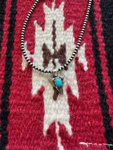 Pendentif Crâne de Vache en Argent Sterling Turquoise Nizhoni, Signé Nizhoni, Bijou Artisanal du Sud-Ouest, Cadeau - Product Image 5