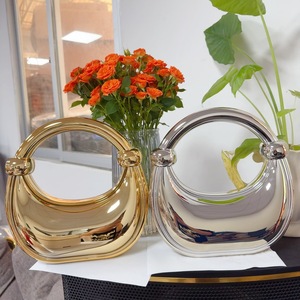 Nuova borsa primavera estate da donna per festa a mezzaluna borsa da sera in acrilico oro e <span class=keywords><strong>argento</strong></span> <span class=keywords><strong>pochette</strong></span> da donna - Product Image 1