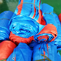 Bâche tissée industrielle légère enduite de PE bleu-orange personnalisée, imperméable, pour couverture de camion, auvents, tentes, et tissu pour réservoirs d'eau