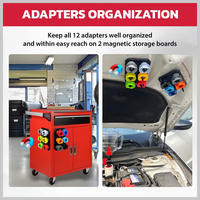 Kit de 18 Piezas para Vertido de Aceite de Motor, Antiderrame, Universal, 1.5L, con 12 Adaptadores Codificados por Color y Almacenamiento Magnético