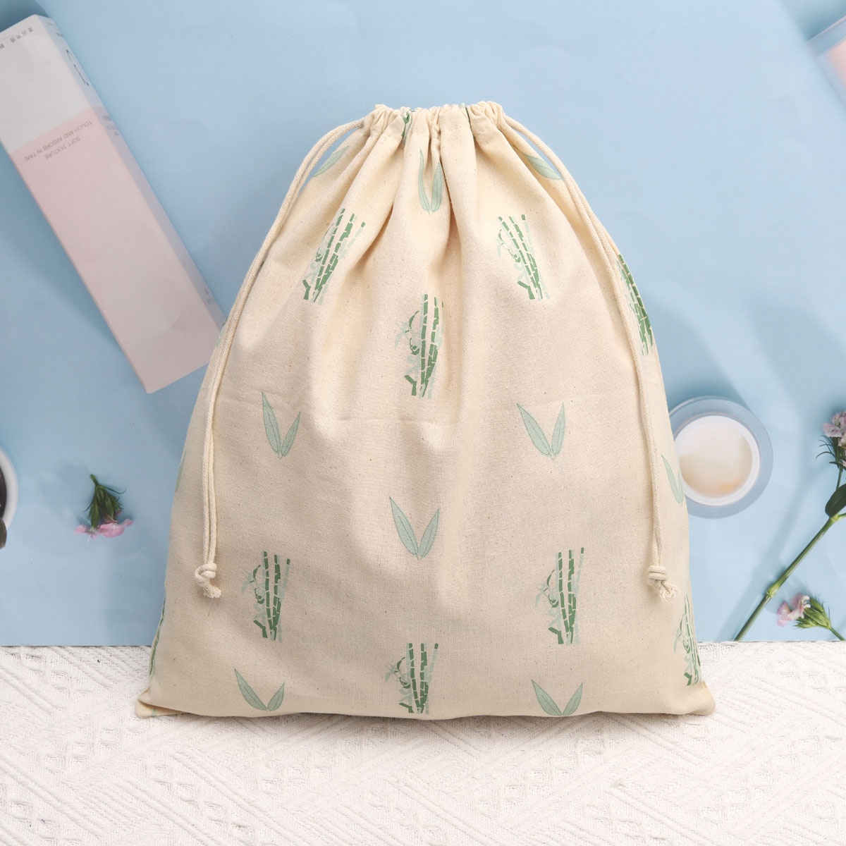 Recycled Calico Cotton Canvas Shopping Bag Organic Grocery Cotton Tote Bag