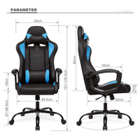 Chaise de jeu ergonomique moderne à dossier haut, respirante, robuste et durable pour adultes, pivotante à 360°, prix usine