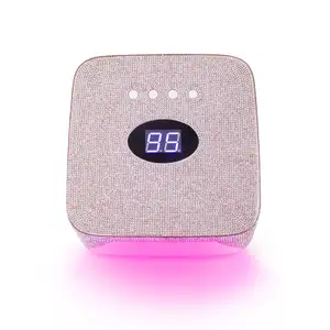New Arrival 54w Small Uv Led Rechargeable Cordless rhinestone Nail Lamp Nail Dryer With Led Screen