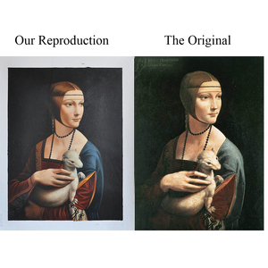 Riproduzione del Dipinto a Olio 'Signora <span class=keywords><strong>con</strong></span> Ermine' di Da <span class=keywords><strong>Vinci</strong></span>, Ritratto Rinascimentale Famoso su Tela per Soggiorno - Product Image 2
