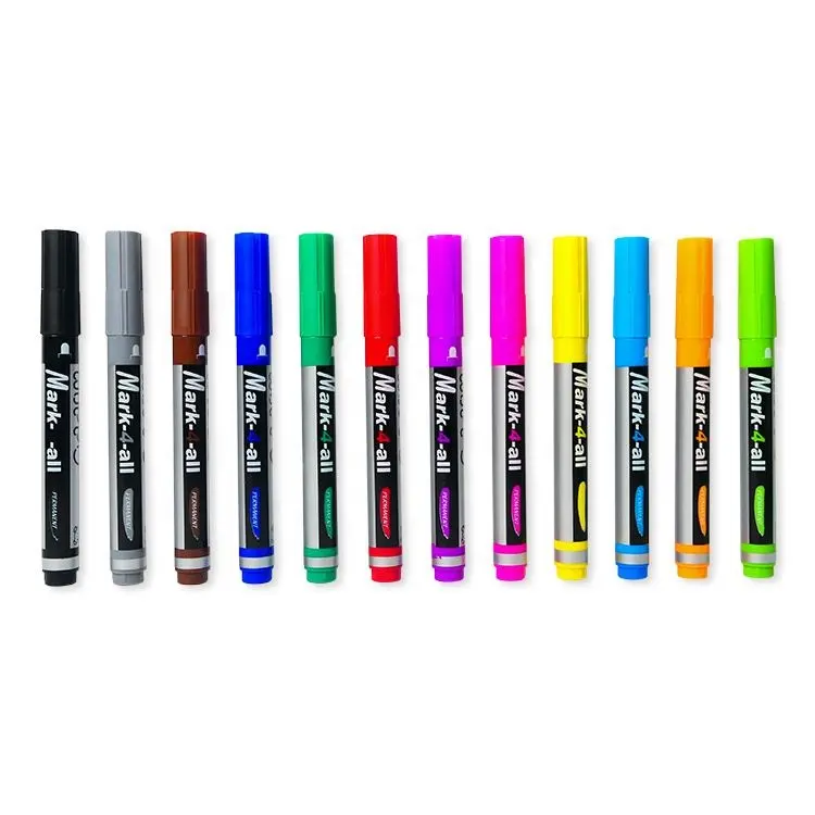 12 color waterproof colorful fabric marker customized permanent marker pen