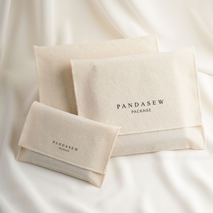 PandaSew Custom Logo Natural Promotional Muslin <b>Bag</b> Cotton <b>Dust</b> <b>Bag</b> Covers Gift Packaging Envelope <b>Bags</b> - Product Image 5