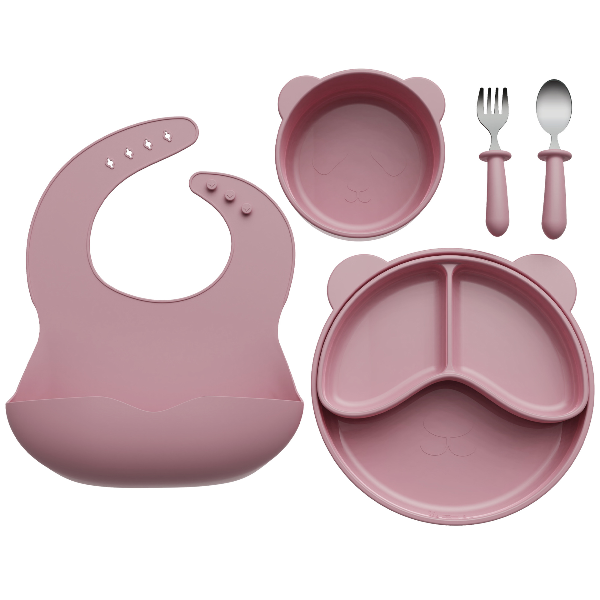 Six-piece cutlery set - dark red