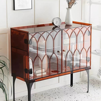 Buffet de rangement en acrylique translucide de style mid-century, couleur personnalisée, motif arqué, pour salon